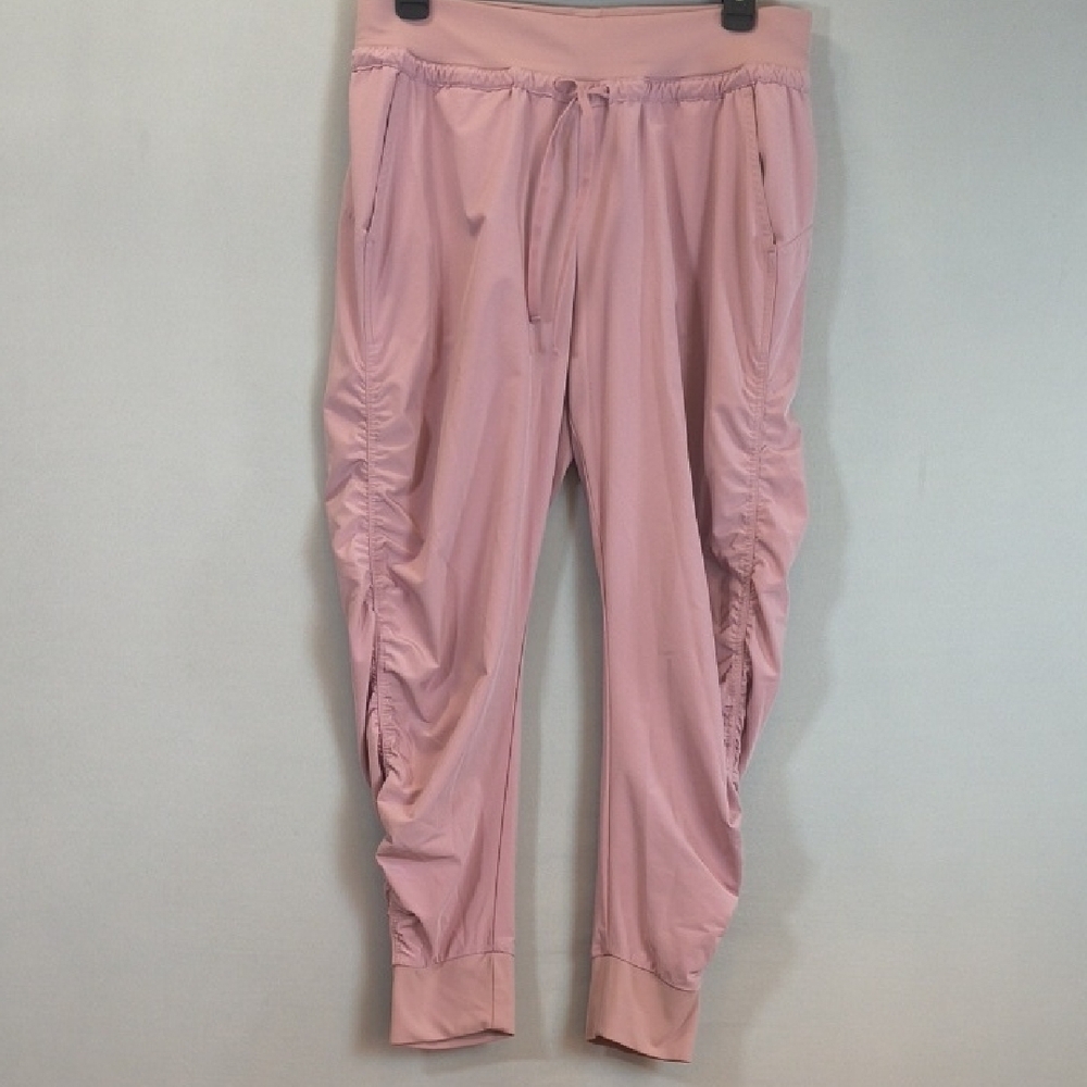 Athleta Attitude Womans Pink Ruched Leg  Joggers Size 6P